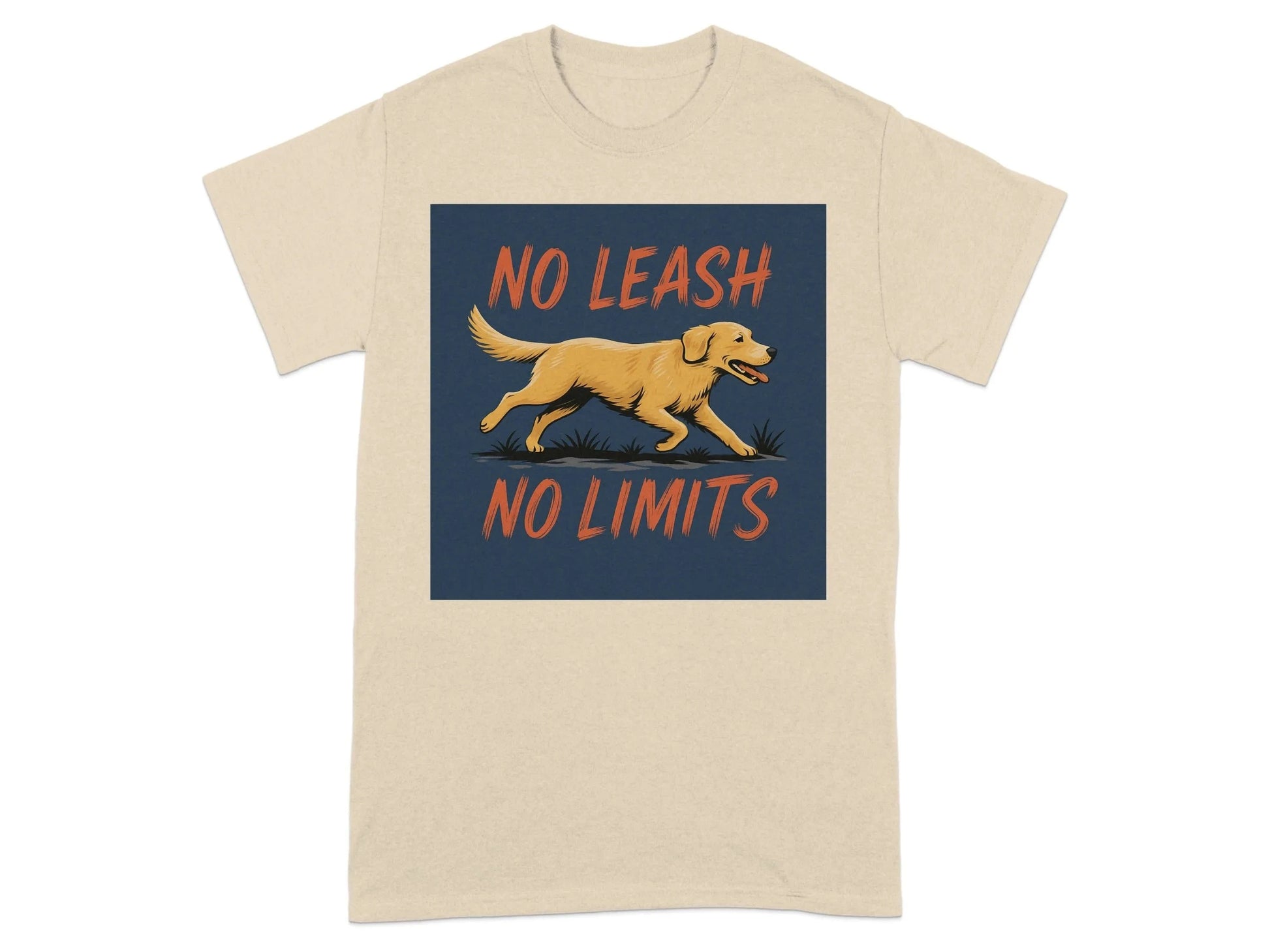 No Leash No Limits Golden Retriever Design T-Shirts T-shirt