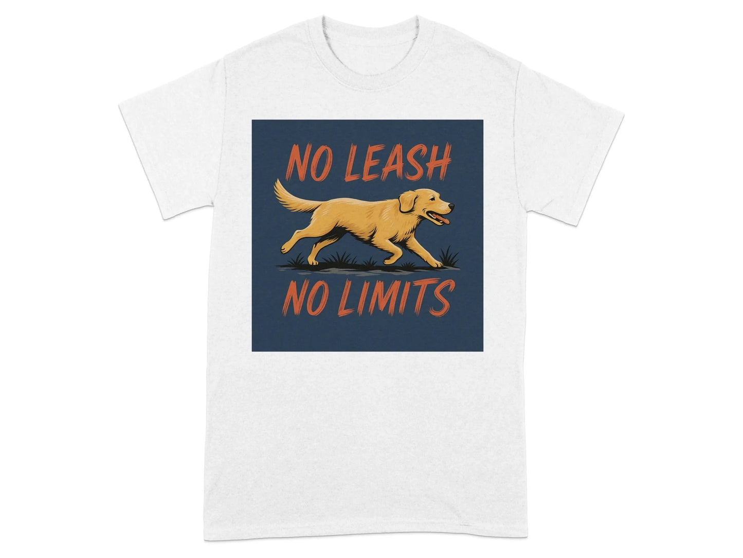 No Leash No Limits Golden Retriever Design T-Shirts T-shirt