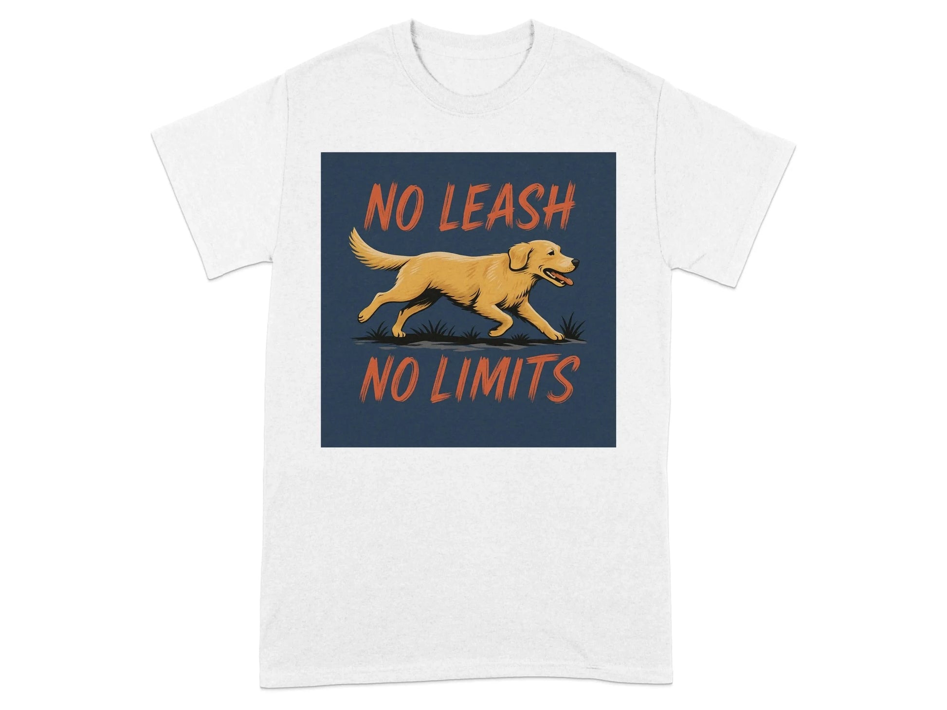 No Leash No Limits Golden Retriever Design T-Shirts T-shirt