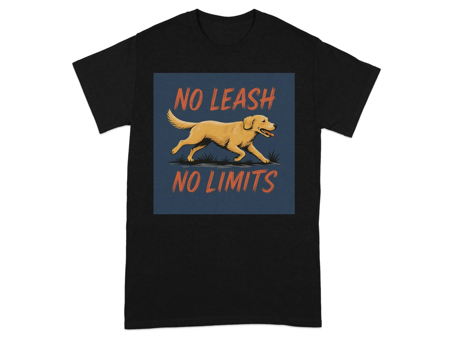 No Leash No Limits Golden Retriever Design T-Shirts T-shirt