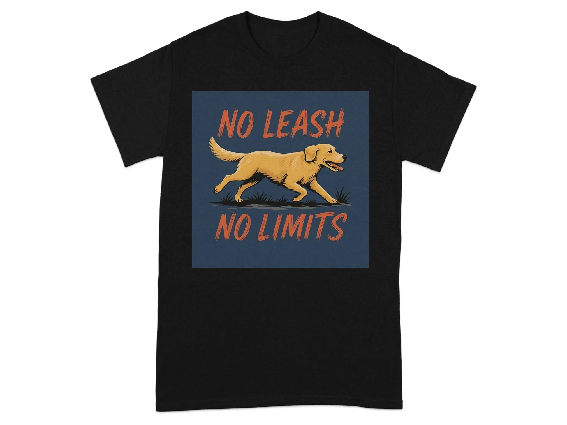 No Leash No Limits Golden Retriever Design T-Shirts T-shirt