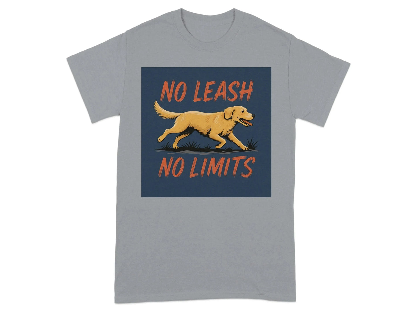 No Leash No Limits Golden Retriever Design T-Shirts T-shirt