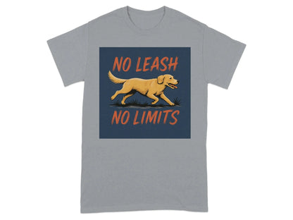 No Leash No Limits Golden Retriever Design T-Shirts T-shirt