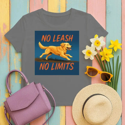 No Leash No Limits Golden Retriever Dog T-Shirts Black T-shirt
