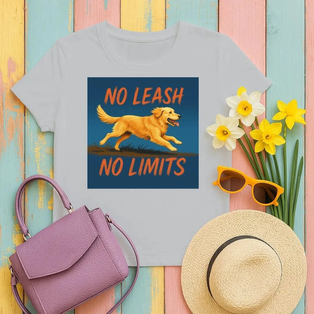 No Leash No Limits Golden Retriever Dog T-Shirts Gravel T-shirt
