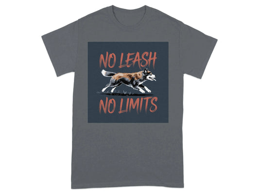 No Leash No Limits Motivational Dog Lovers T-Shirts Charcoal T-shirt
