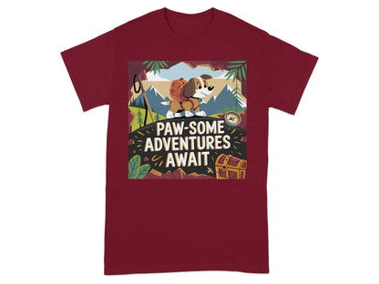 Paw-Some Adventures Await Scenic Novelty T-Shirts T-shirt