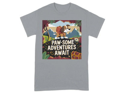 Paw-Some Adventures Await Scenic Novelty T-Shirts Gravel T-shirt