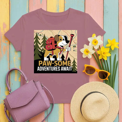 Paw-some Adventures Await T-Shirts Cardinal Red T-shirt