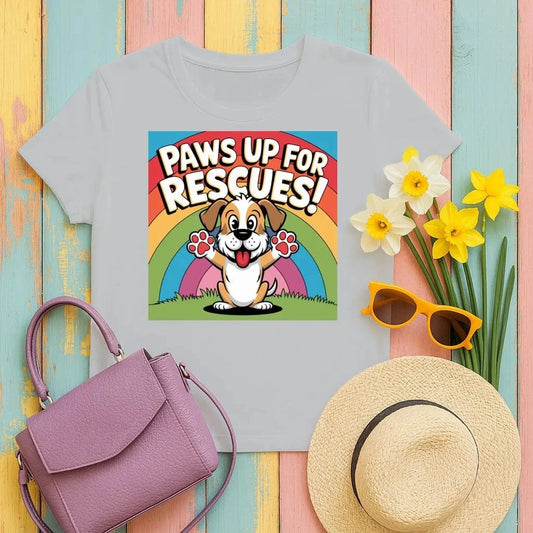 Paws Up For Rescues Colorful Dog Lovers T-Shirts Gravel T-shirt