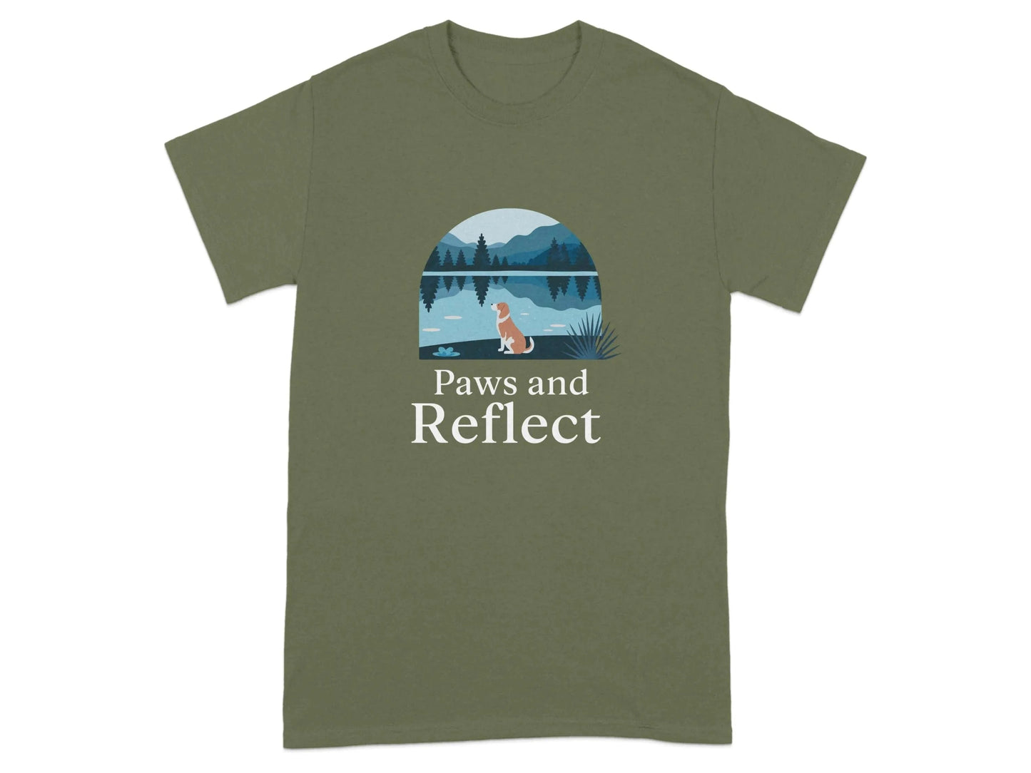 Paws and Reflect Bloodhound T-Shirts Military Green T-shirt