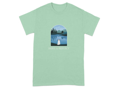 Paws and Reflect White Dog T-Shirts Mint Green T-shirt