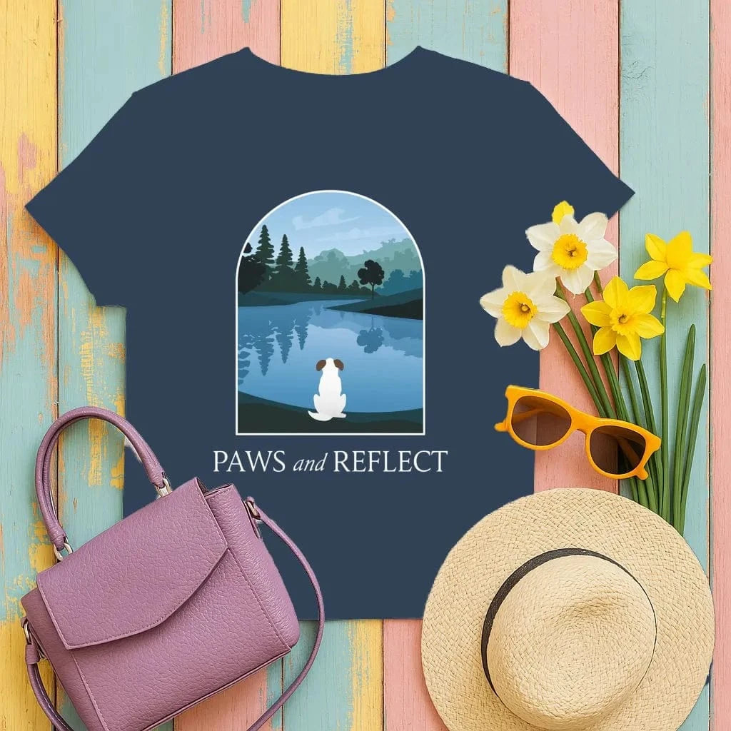 Paws and Reflect White Dog T-Shirts T-shirt