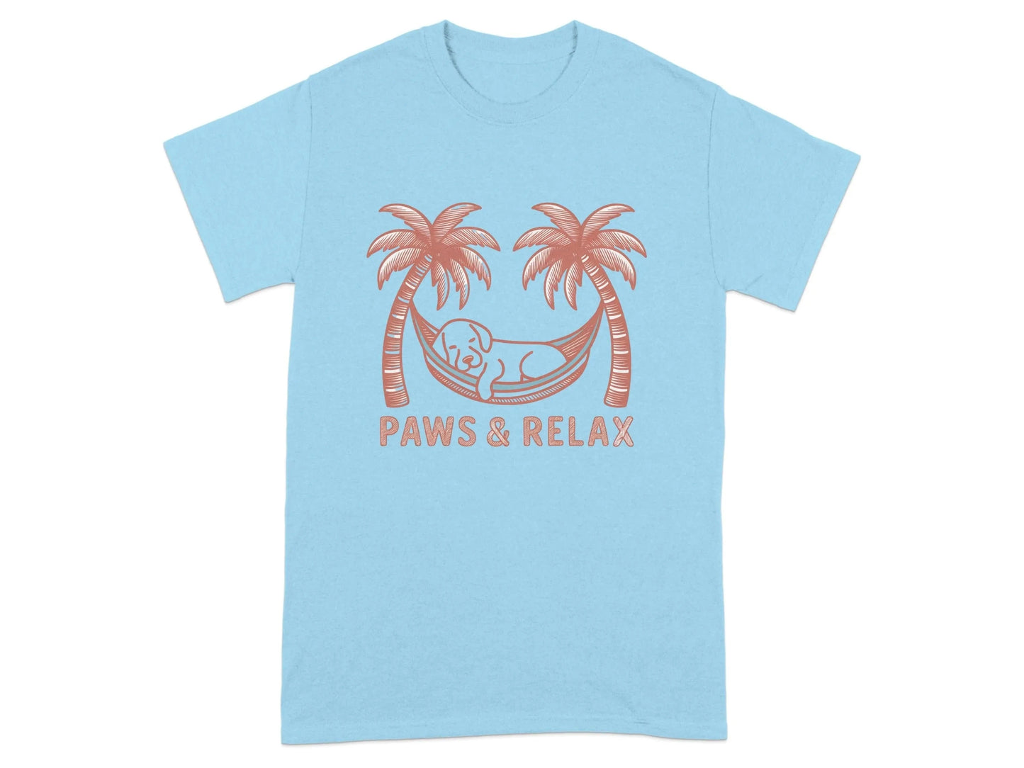 Paws and Relax Hammock Dog Design T-Shirts Sky T-shirt