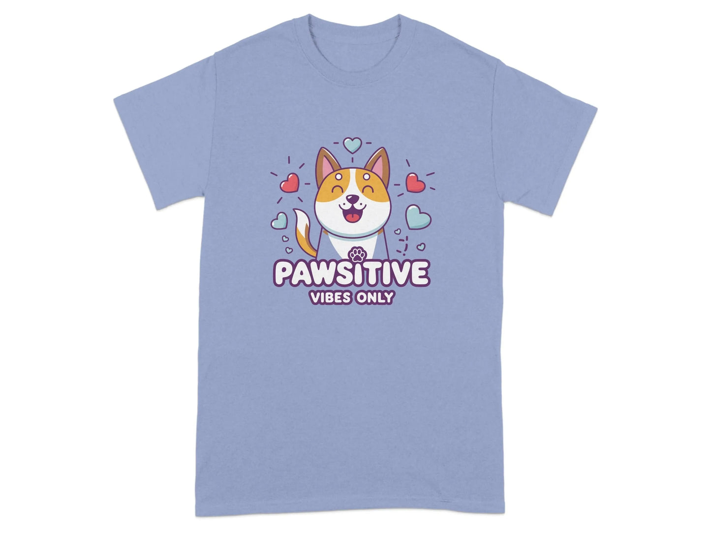 Pawsitive Vibes Only Cute Dog T-Shirts Violet T-shirt