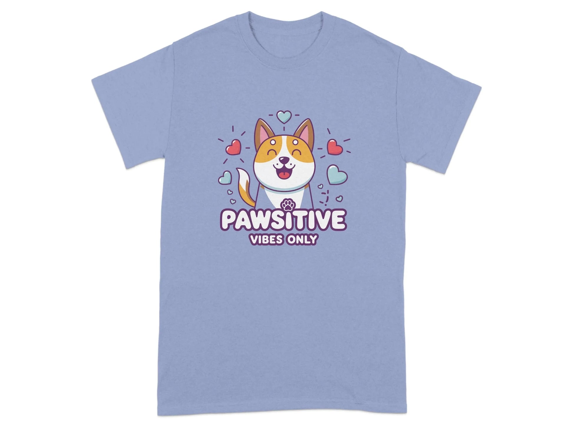 Pawsitive Vibes Only Cute Dog T-Shirts Violet T-shirt