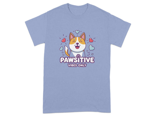 Pawsitive Vibes Only Cute Dog T-Shirts Violet T-shirt