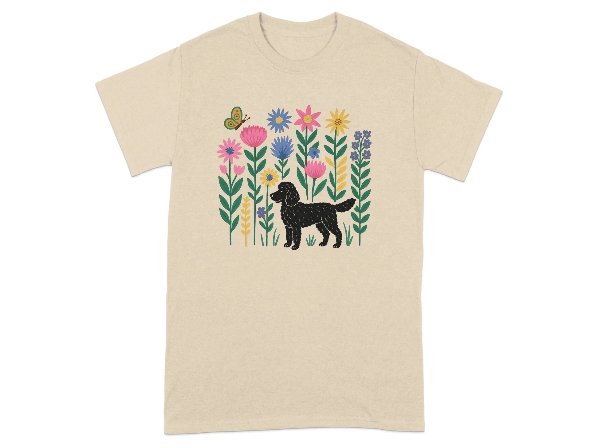 Poodle amidst Blooming Flowers T-Shirts T-shirt