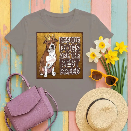 Rescue Dogs Are The Best Breed T-Shirts Dark Chocolate T-shirt