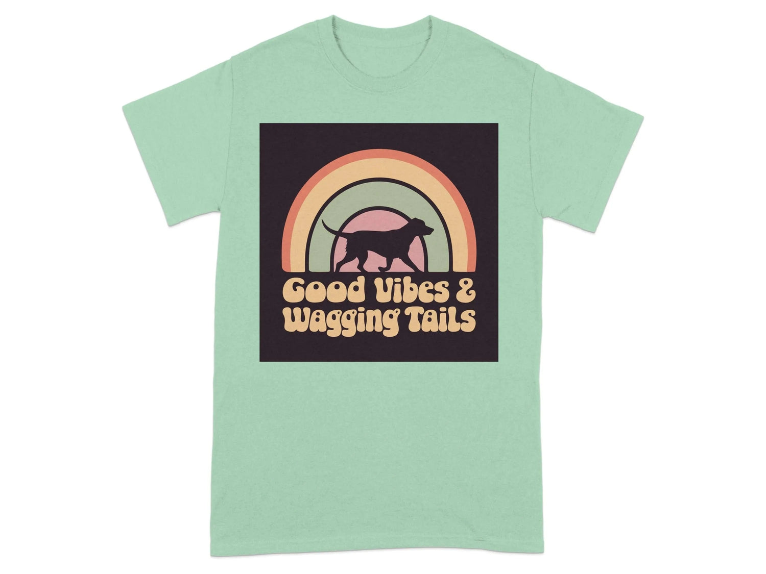 Pitt Bull Good Vibes Wagging Tails T-Shirts Mint Green T-shirt