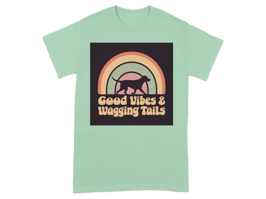 Pitt Bull Good Vibes Wagging Tails T-Shirts Mint Green T-shirt