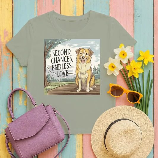 Second Chances Endless Love Dog T-Shirts Military Green T-shirt