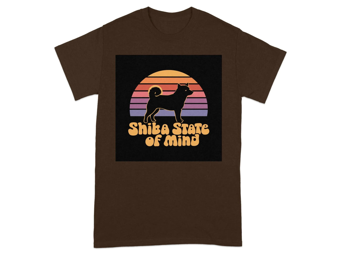 Shiba State of Mind Sunset Print T-Shirts Russet T-shirt