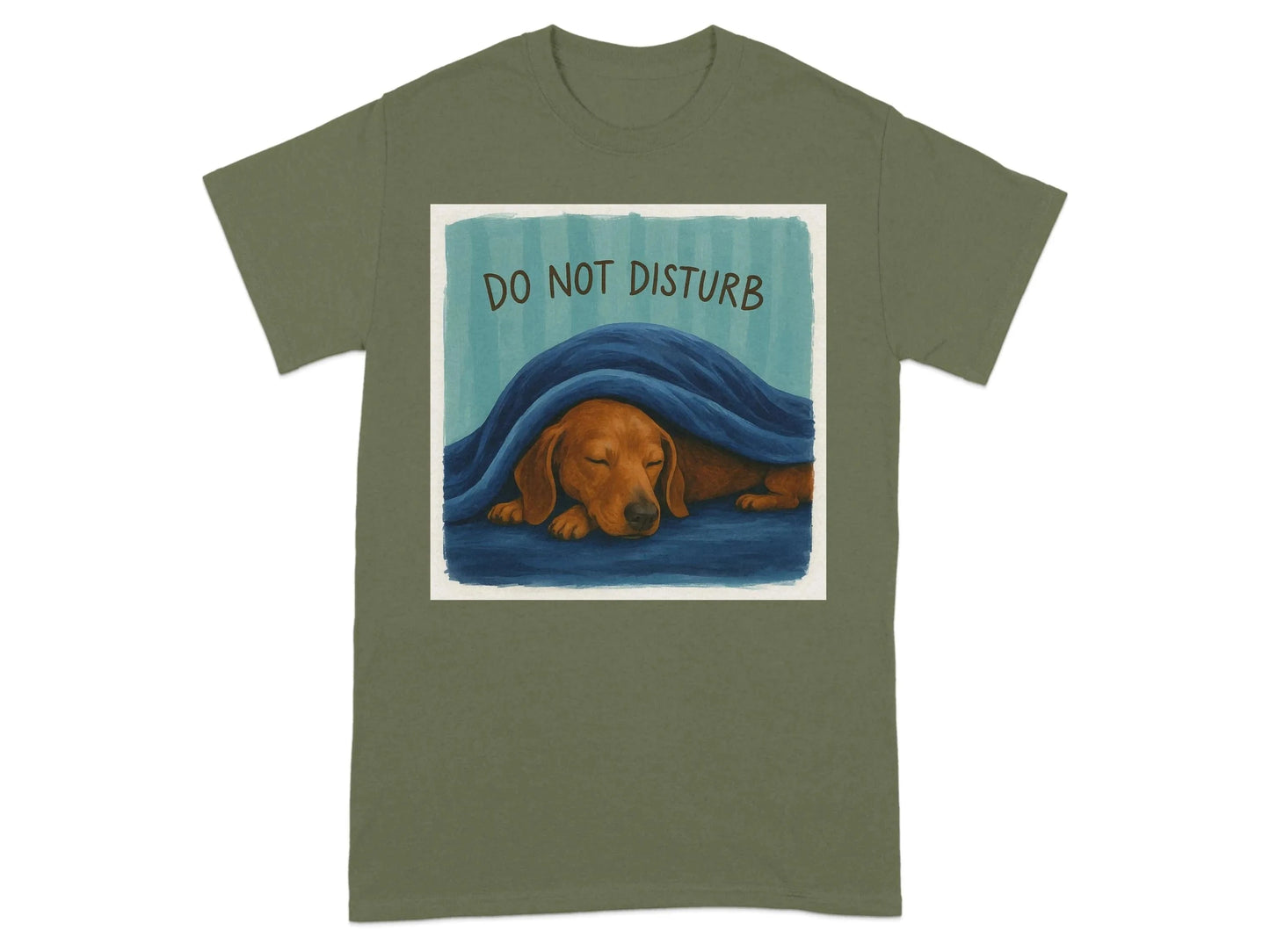 Sleeping Dachshund under Blanket T-Shirts T-shirt