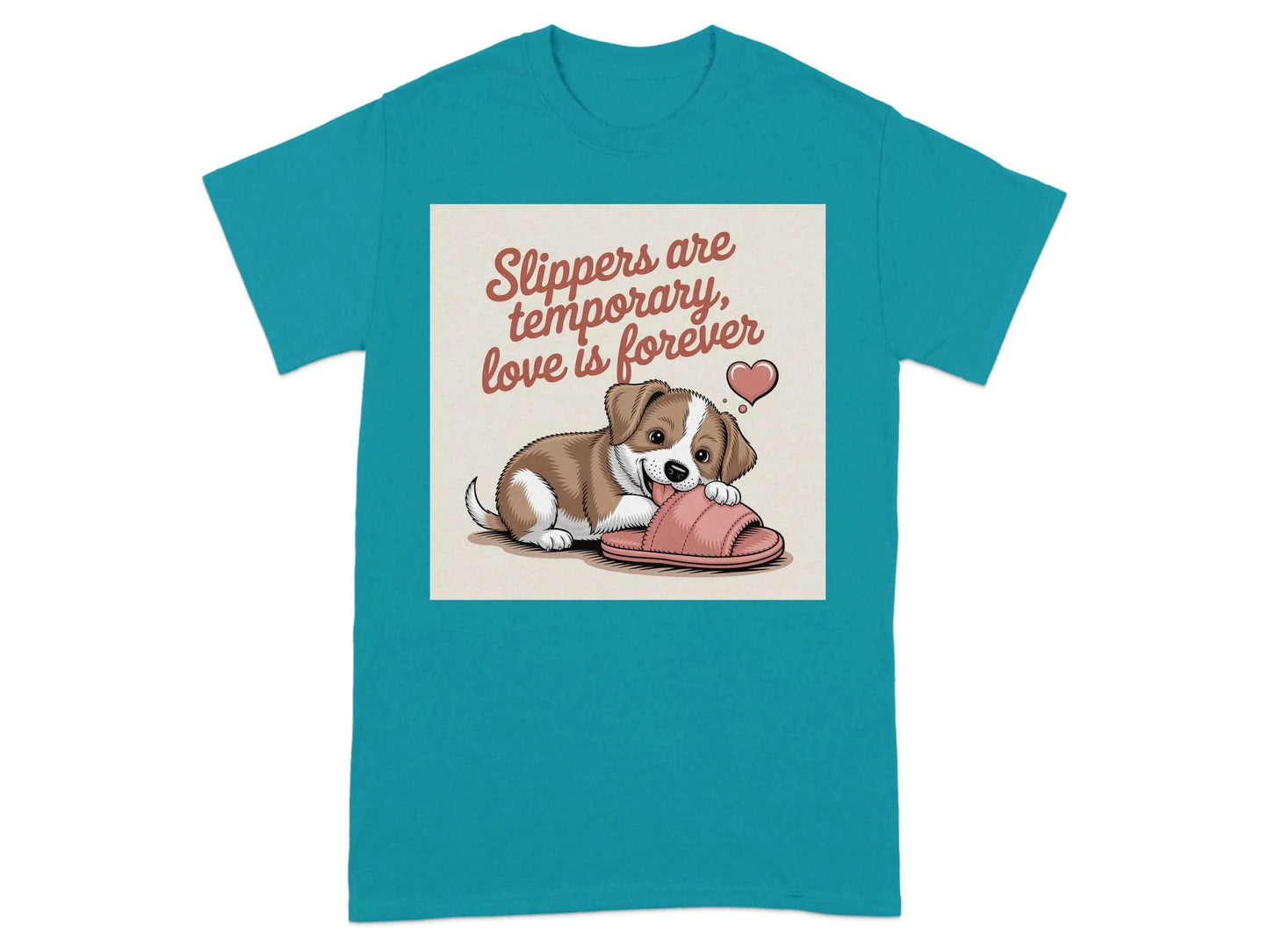 Slippers Are Temporary Love Is Forever T-Shirts Tropical Blue T-shirt