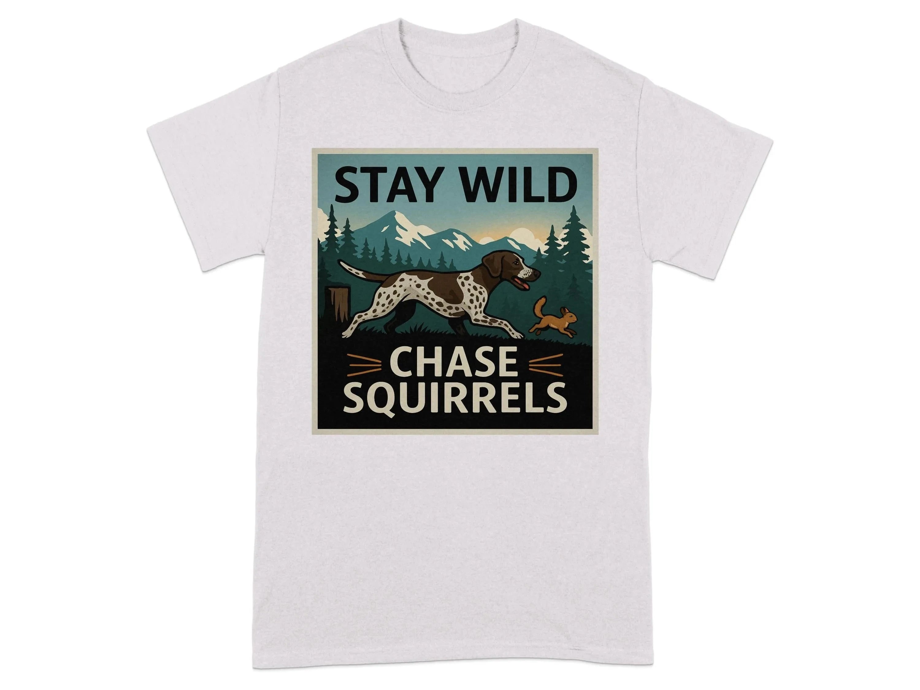 Stay Wild Chase Squirrels GSP T-Shirts Ice Grey T-shirt