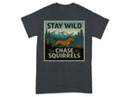 Stay Wild Chase Squirrels Pitt Bull T-Shirts Dark Heather Grey T-shirt