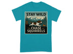 Stay Wild Chase Squirrels Springer T-Shirts Tropical Blue T-shirt