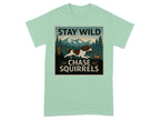 Stay Wild Chase Squirrels Springer T-Shirts Mint Green T-shirt