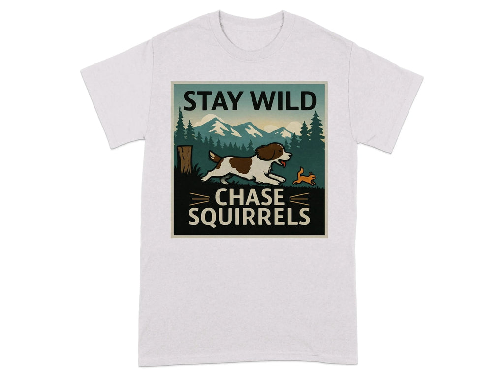 Stay Wild Chase Squirrels Springer T-Shirts Ice Grey T-shirt