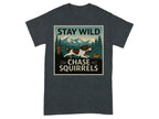 Stay Wild Chase Squirrels Springer T-Shirts Dark Heather Grey T-shirt