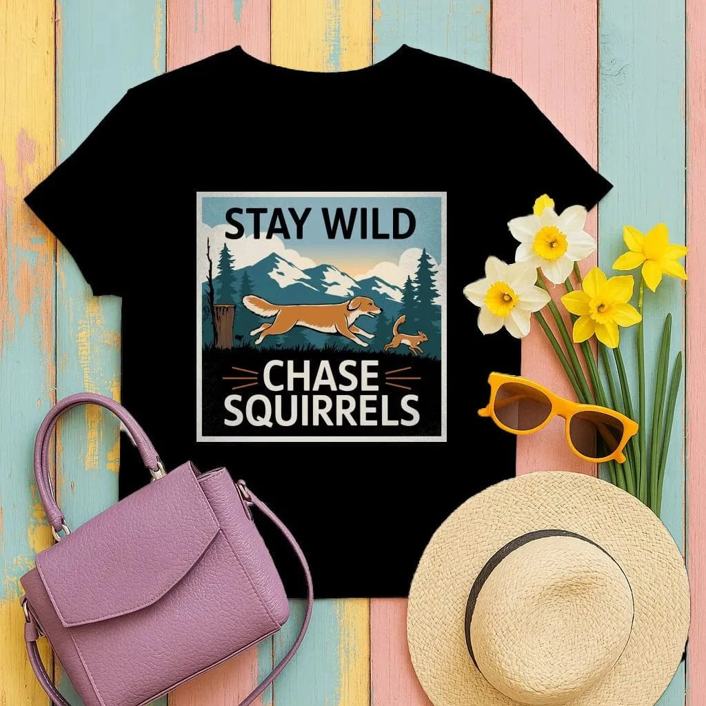 Stay Wild Chase Squirrels T-Shirts T-shirt
