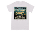 Stay Wild Chase Squirrels Yellow Lab T-Shirts Ice Grey T-shirt
