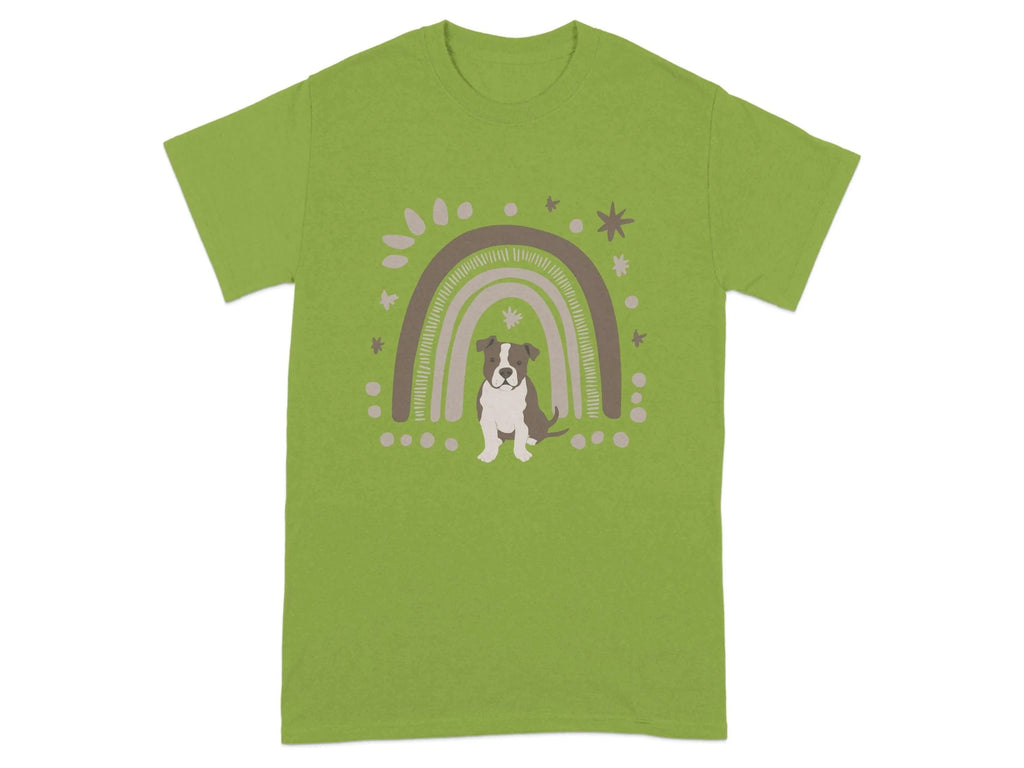 Stylish Pitt Bull and Rainbow Print T-Shirts Kiwi T-shirt