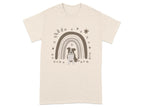 Stylish Pitt Bull and Rainbow Print T-Shirts Natural T-shirt