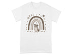 Stylish Pitt Bull and Rainbow Print T-Shirts White T-shirt