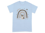 Stylish Pitt Bull and Rainbow Print T-Shirts Light Blue T-shirt