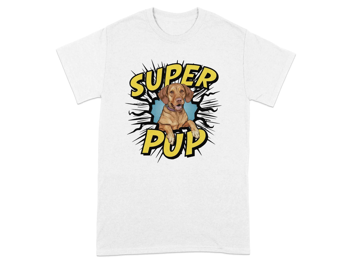 Super Pup Dog Superhero Comic T-Shirts White T-shirt