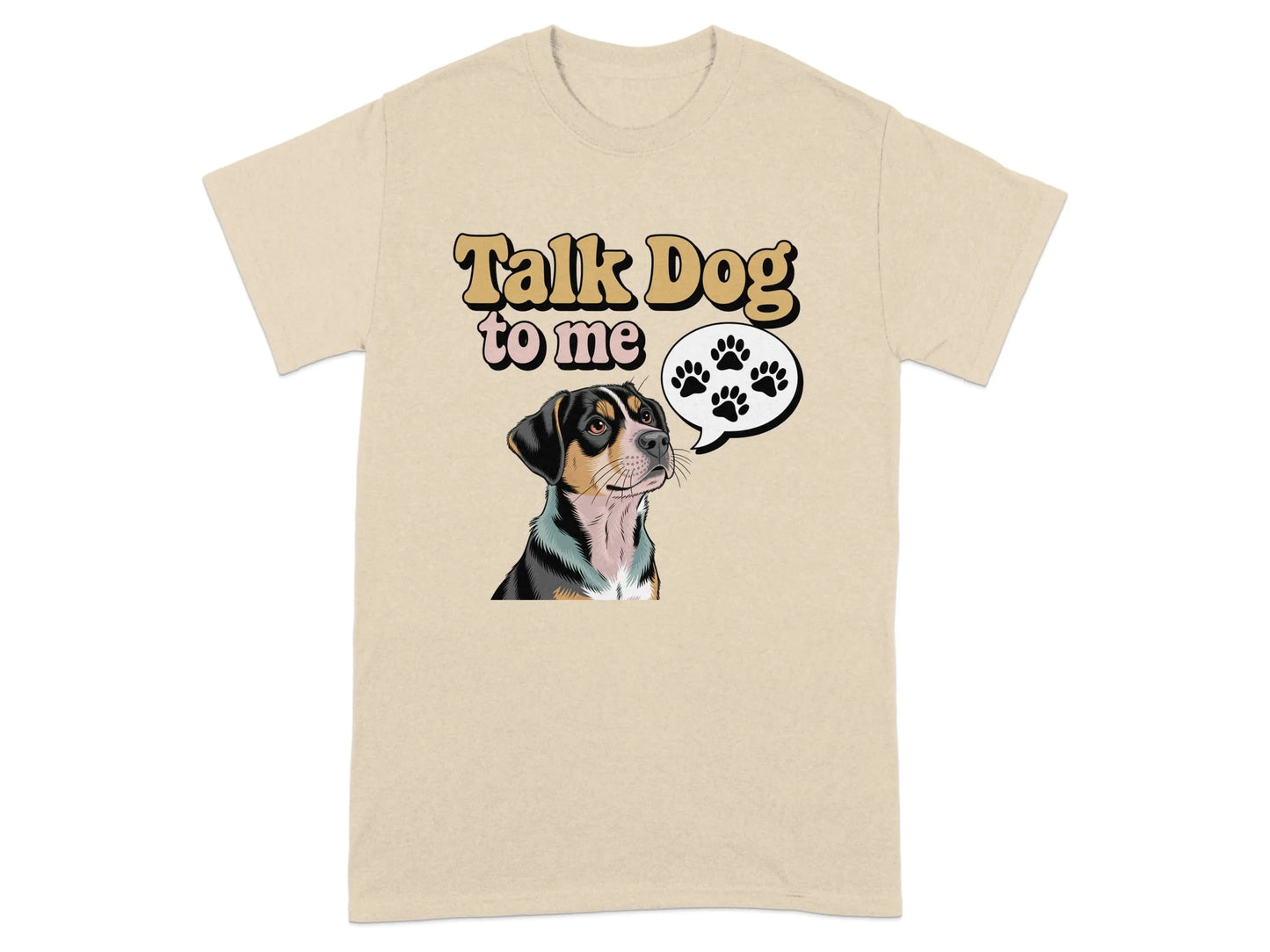 Talk Dog To Me Print Cool T-Shirts Sand T-shirt