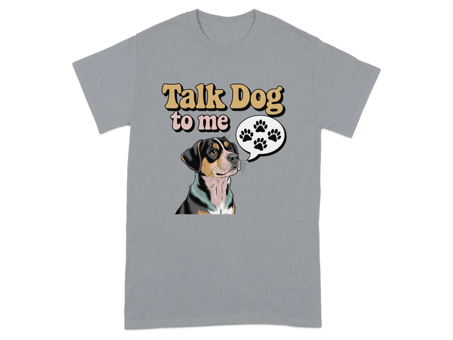 Talk Dog To Me Print Cool T-Shirts Gravel T-shirt