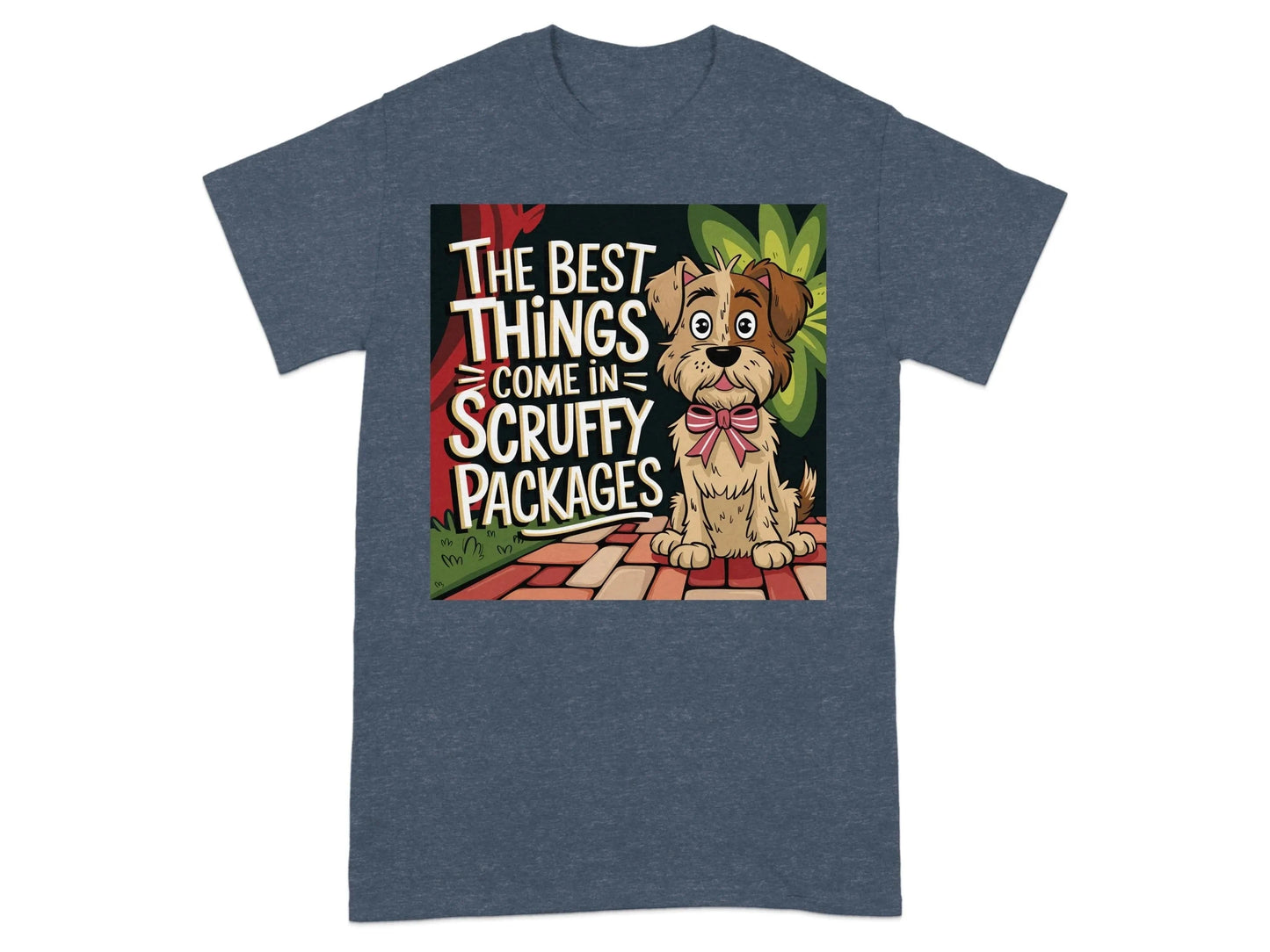 The Best Things Come in Scruffy Packages T-Shirts Heather Navy T-shirt