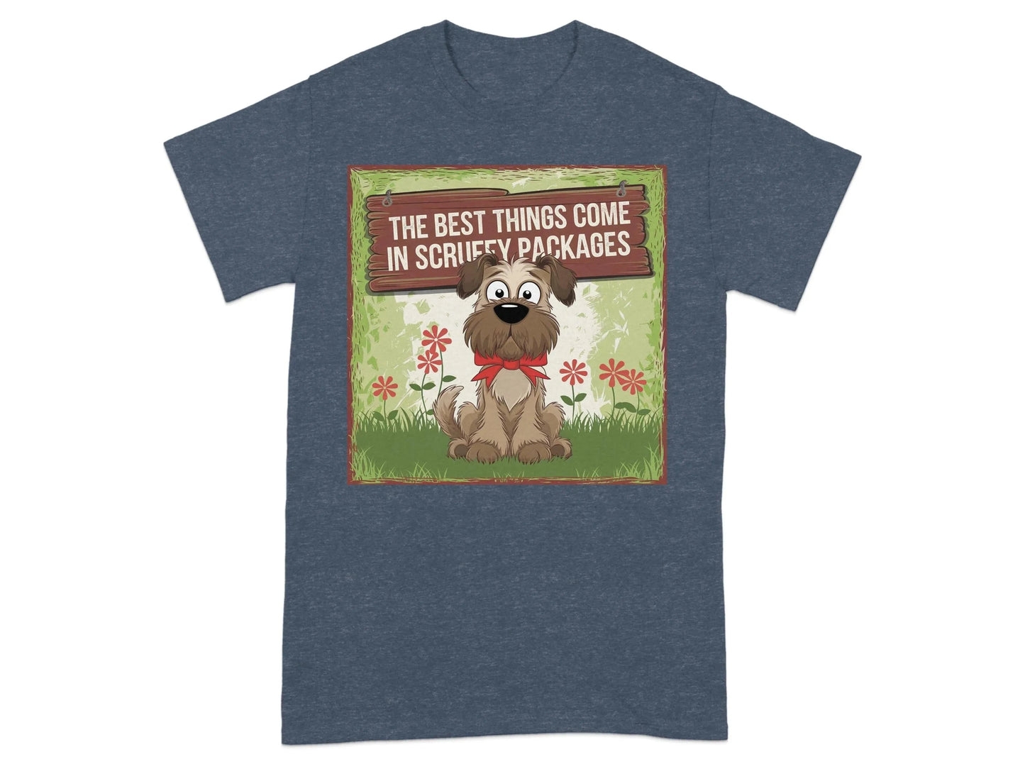 The Best Things Come in Scruffy Packages T-Shirts Heather Navy T-shirt