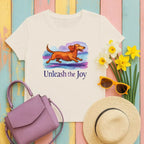 Unleash The Joy Dog Dachshund T-Shirts Sand T-shirt