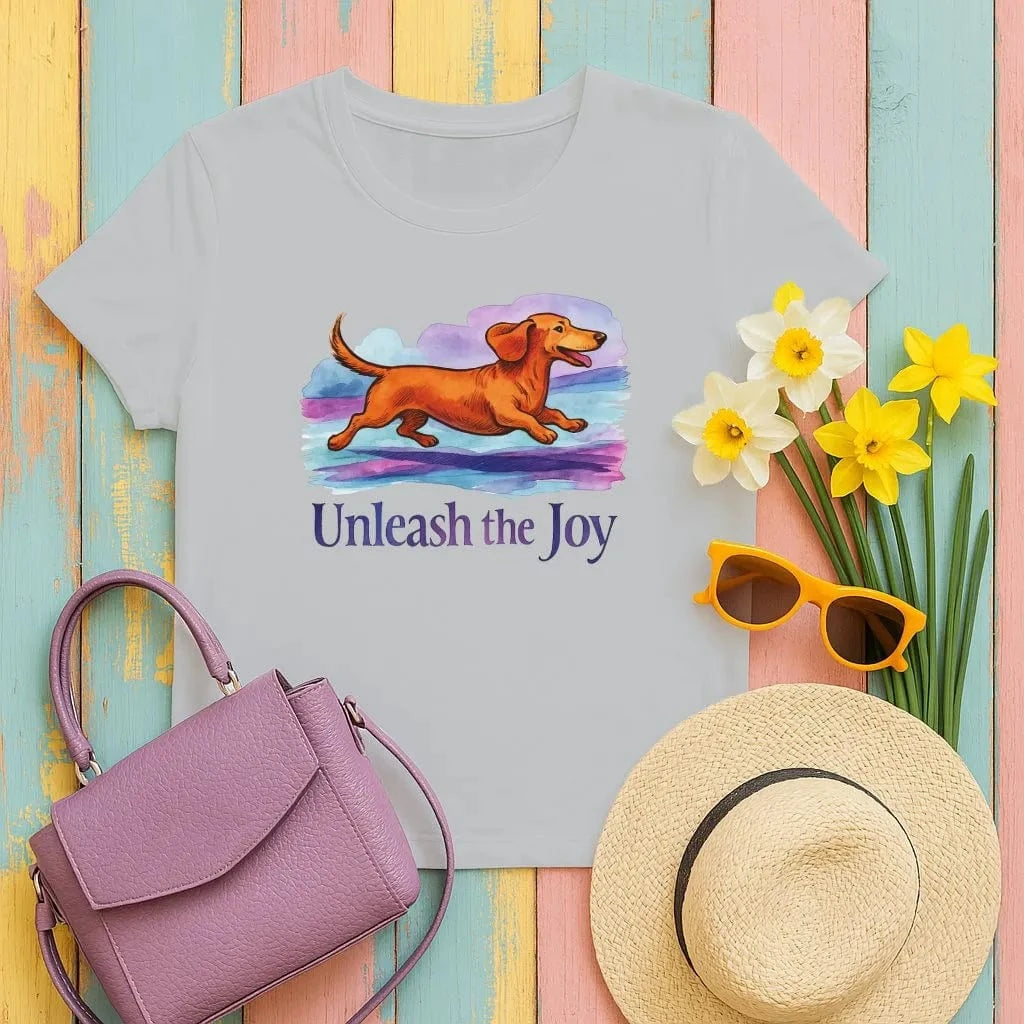Unleash The Joy Dog Dachshund T-Shirts Gravel T-shirt