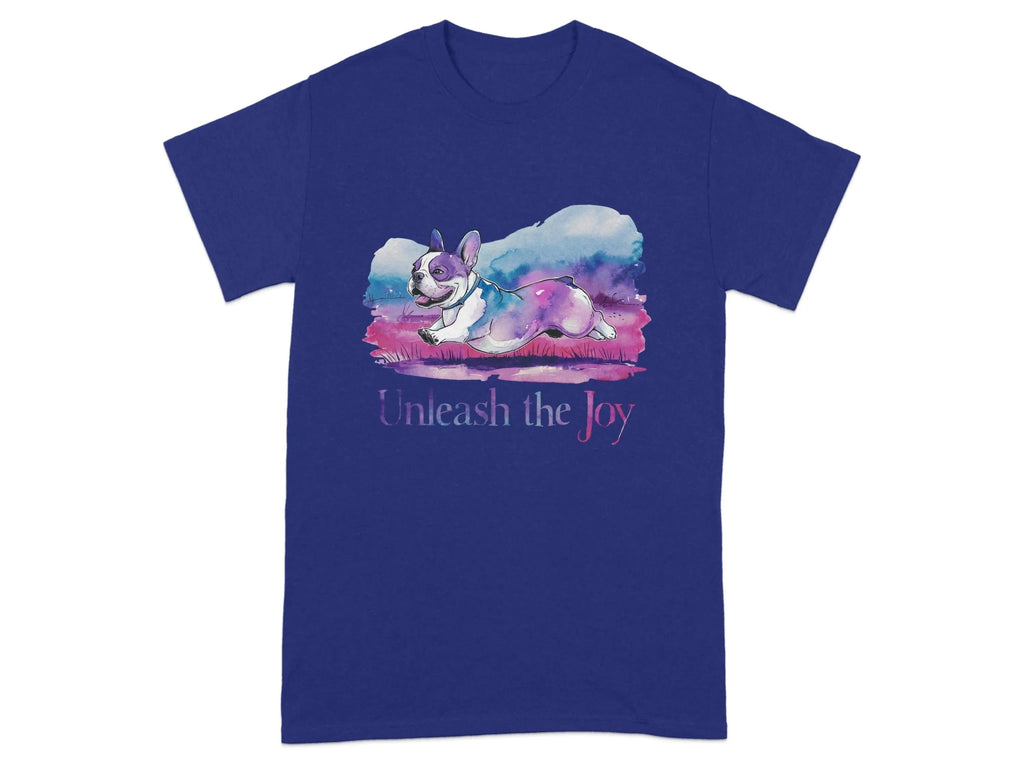 Unleash the Joy Boston Terrier Cute and Colorful Dog T-Shirts Cobalt T-shirt