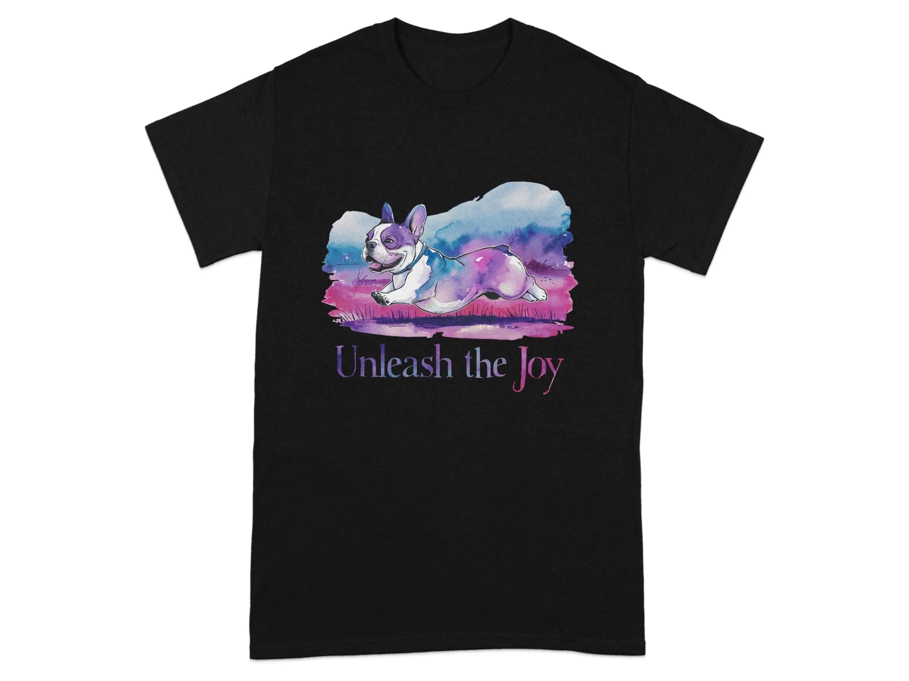 Unleash the Joy Boston Terrier Cute and Colorful Dog T-Shirts Black T-shirt